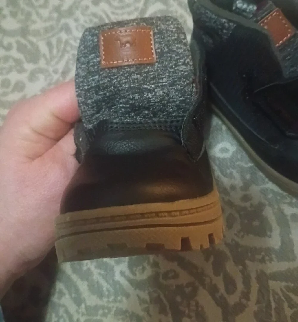 Carter's Black and Tan Toddler Hook-and-Loop Ankle Boots. 6